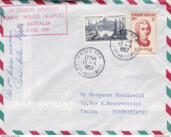 1957 FRANCIA - ALITALIA - Primo Volo PARIS-MILANO-NAPOLI - Europe