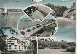 PE 19- GREETINGS FROM WEST KIRBY - CARTE A SYSTEME MULTIVUES (1959) - 2 SCANS - Autres & Non Classés