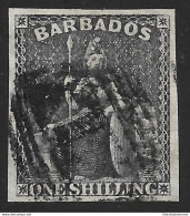 1858 BARBADOS, N. 12a - 1 Scellino Black USED - Other & Unclassified