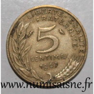 GADOURY 175 - 5 CENTIMES 1967 - TYPE MARIANNE - KM 933 - TTB - 5 Centimes