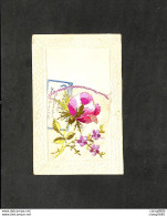 FANTAISIE - CARTE BRODÉE Avec Pochette Et Mot - Fleurs - 1925 - Bestickt