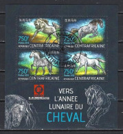 Chevaux Centrafrique 2013 (46) Yvert N° 2922 à 2925 Oblitéré Used - Chevaux