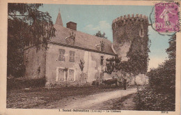 PE 24-(23) SAINT SEBASTIEN - LE CHATEAU - PAYSANS AVEC ATTELAGE - CARTE COLORISEE - 2 SCANS  - Sonstige & Ohne Zuordnung