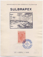 SULBRAPEX Tiradentes Leading Member Of The Colonial Brazilian Revolutionary President Printed Autograph Card 1949 Brazil - Brieven En Documenten