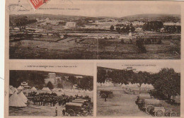 PE 24 -(23) CAMP DE LA COURTINE - CARTE MULTIVUES : PARC D' ARTILLERIE , AVANT LE DEPART POUR LE TIR ... - 2 SCANS  - La Courtine