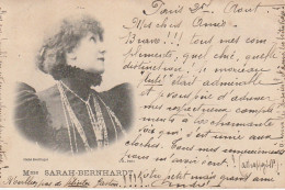 PE 25- Mme SARAH BERNHARDT - PORTRAIT  PAR REUTLINGER - CORRESPONDANCE 1901 -  2 SCANS - Théâtre