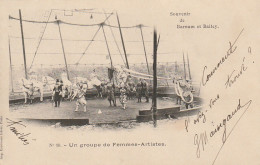 PE 26 - SOUVENIR DE BARNUM ET BAILEY - UN GROUPE DE FEMMES ARTISTES - EQUILIBRISTES , CHEVAUX (1902)- 2 SCANS - Zirkus