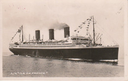 OP Nw28- " ILE DE FRANCE " , PAQUEBOT DE LUXE -  COMPAGNIE GENERALE TRANSATLANTIQUE - 2 SCANS - Piroscafi