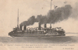 OP Nw28- " LE GUICHEN " , CROISEUR DE 1ère CLASSE , A SON BORD M. LOUBET , PRESIDENT- VOYAGE EN ANGLETERRE (1903) - Warships