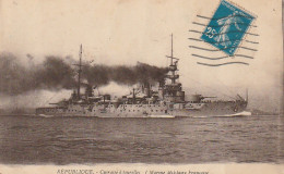 OP Nw28- " REPUBLIQUE " , CUIRASSE A TOURELLES - MARINE MILITAIRE FRANCAISE - 2 SCANS - Warships