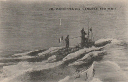 OP Nw28- MARINE FRANCAISE - " GYMNOTE " , SOUS MARIN  - 2 SCANS - Submarines