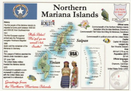 1 Map Of Northern Mariana Islands * 1 Landkarte Der Northern Mariana Islands Mit Informationen Und Der Flagge Des Landes - Cartes Géographiques
