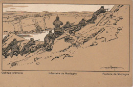 OP Nw29- INFANTERIE DE MONTAGNE - GEBIRGS INFANTERIE - ILLUSTRATEUR BURGER - 2 SCANS - Regimenten