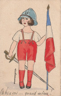 OP Nw29- " ON LES A EUS .. QUAND MEME ! " - ILLUSTRATEUR DE ROCHE - ENFANT SOLDAT - CASQUE  POILU , DRAPEAU  , SABRE - Patriotiques