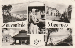 OP Nw32-(17) SOUVENIR DE ST GEORGES - CARTE MULTIVUES : PLAGE , RUE PRINCIPALE L4 EGLISE ET LA HALLE ...- 2 SCANS - Saint-Georges-de-Didonne