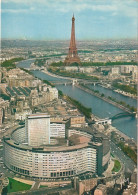 OP Nw33-(75) PARIS - VUE AERIENNE - LE PALAIS DE LA RADIO  , LA SEINE ET LA TOUR EIFFEL - 2 SCANS - Sonstige & Ohne Zuordnung