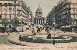 OP Nw33-(75) PARIS - LA RUE SOUFFLOT ET LE PANTHEON - ANIMATION - CARTE COLORISEE - 2 SCANS - Arrondissement: 05