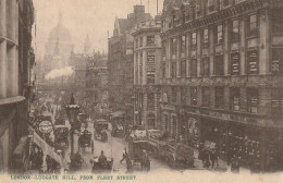 OP Nw34- LONDON ( ENGLAND ) - LUDGATE HILL , FROM FLEET STREET - HORSE DRAWN CARRIAGES - 2 SCANS - Autres & Non Classés