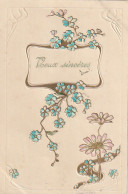 OP Nw38- " VOEUX SINCERES " - CARTE FANTAISIE GAUFREE - DECOR FLORAL STYLE ART NOUVEAU  - Nouvel An