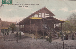 MO 29-(13) PAVILLON DU CONGO - EXPOSITION COLONIALE 1906 , MARSEILLE - CARTE COLORISEE - Colonial Exhibitions 1906 - 1922