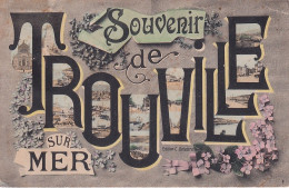 MO 30-(14) TROUVILLE SUR MER - CARTE FANTAISIE COLORISEE - LETTRES ALPHABET MULTIVUES - Trouville