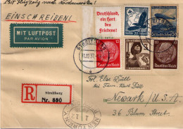 Alemania III Reich  Nº 489/90,591 Y Aéreo Nº 46, 55. Año 1933-37 - Lettres & Documents