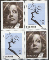 Lars Sjööblom. Sweden 2005. 100 Anniv Greta Garbo. Michel 2485 - 2486, 4-block . MNH. - Blocks & Sheetlets