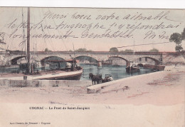 MO 32-(16) COGNAC - LE PONT DE SAINT JACQUES - ANIMATION - ATTELAGE - CARTE COLORISEE - Cognac