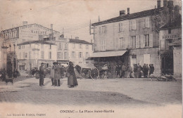 MO 32-(16) COGNAC - LA PLACE SAINT MARTIN - ANIMATION - COMMERCES : BOUCHERIE , EPICERIE - Cognac