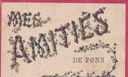 NE 28-(17) MES AMITIES DE PONS - CARTE FANTAISIE AVEC AJOUT DE BRILLANTS - Pons