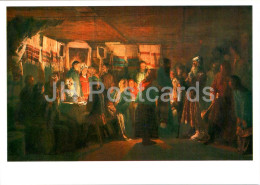 Painting By V. Maximov - The Arrival Of A Sorcerer At A Peasant Wedding - Russian Art - 1981 - Russia USSR - Unused - Peintures & Tableaux