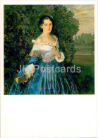 Painting By K. Somov - Lady In A Blue Dress . A. Martynova - Russian Art - 1981 - Russia USSR - Unused - Paintings