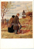 Painting By V. Perov - At Their Sons Grave - Russian Art - 1957 - Russia USSR - Unused - Malerei & Gemälde