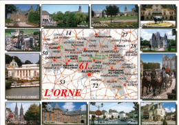 1 Map Of France * 1 Ansichtskarte Mit Der Landkarte - Département Orne - Ordnungsnummer 61 * - Carte Geografiche