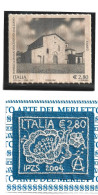 Due Francobolli, Uno Di Legno, Uno Di Tissuto, MNH** - 2001-10: Mint/hinged