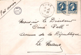 ALGERIE AFFRANCHISSEMENT COMPOSE SUR LETTRE DE BONE POUR LA FRANCE 1940 - Brieven En Documenten