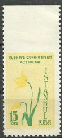 Turkey; 1955 Istanbul Spring And Flower Festivity 15 K. ERROR "Imperf. Edge" - Neufs