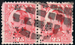 Madrid - Perforado - Edi O 495 Pareja - "BHA" (Banco) - Used Stamps