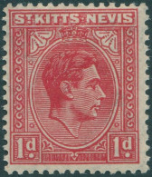 St Kitts Nevis 1938 SG69a 1d Red KGVI MLH - St.Kitts-et-Nevis ( 1983-...)