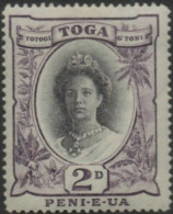 Tonga 1924 SG57c 2d Queen Salote Die I MLH - Tonga (1970-...)