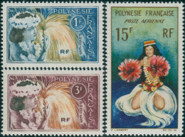 French Polynesia 1964 Sc#208-C30,SG33-35 Tahitian Dancers Set MLH - Andere & Zonder Classificatie