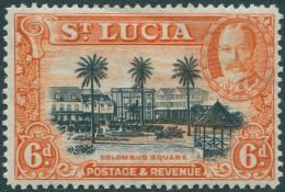 St Lucia 1936 SG120 6d Black And Orange KGV Columbus Square MLH - St.Lucia (1979-...)