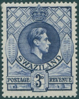 Swaziland 1938 SG32b 3d Blue KGVI MLH - Swaziland (1968-...)