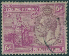 Trinidad & Tobago 1922 SG225 6d Purple And Mauve KGV Britannia FU - Trinidad Y Tobago (1962-...)