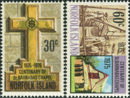 Norfolk Island 1975 SG168-169 Barnabas Chapel Set MNH - Norfolkinsel