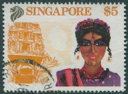 Singapore 1990 SG635 $5 Indian Dancer And Temple FU - Singapore (1959-...)