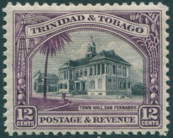 Trinidad & Tobago 1935 SG235 12c Black And Violet Town Hall MH - Trinidad En Tobago (1962-...)