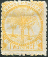 Samoa 1895 SG59 2d Pale Yellow Palm Tree MH - Samoa