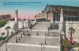 13-Marseille L'Escalier Monumental De La Gare - Notre-Dame De La Garde, Funicolare E Vergine