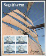 Martin Mörck. Sweden 2008. Sailing Ships. Michel Bl.29. MNH. Signed. - Blocks & Sheetlets